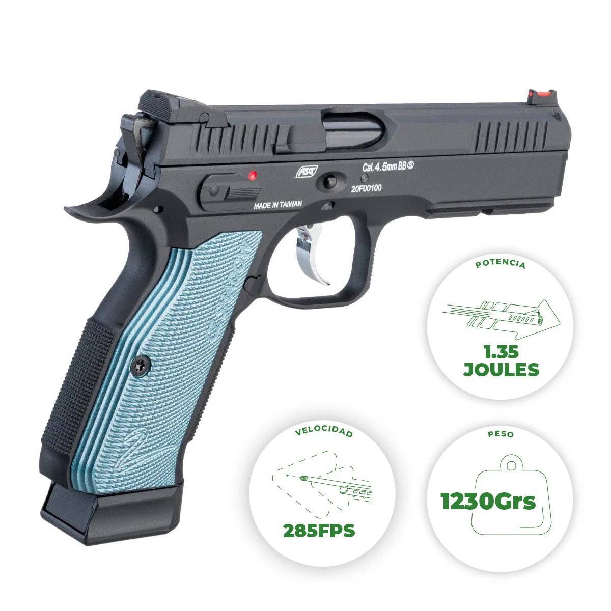 Pistola CO2 SHADOW 2 4.5mm Full Metal - Imagen 4