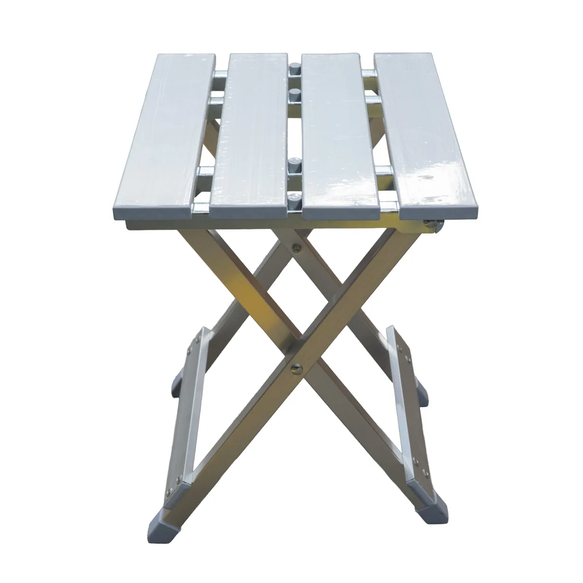 Set mesa plegable con 2 bancos de aluminio - Imagen 6