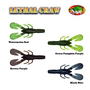 AGR Baits Lethal Craw – Green Pumpkin Purple