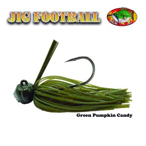 AGR BAITS Football Jig 1/2 oz – Green Pumpkin Candy