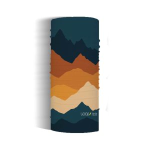 Cuello bandana UPF40+ LOOOP | Montañas Marino-Naranja